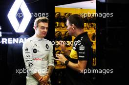 (L to R): Artem Markelov (RUS) Renault Sport F1 Team Test and Development Driver with Alan Permane (GBR) Renault Sport F1 Team Trackside Operations Director. 01.08.2018. Formula 1 Testing, Budapest, Hungary.