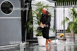 The flooded paddock after a storm. 31.08.2018. Formula 1 World Championship, Rd 14, Italian Grand Prix, Monza, Italy, Practice Day.