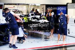 Williams pit garage flooded during a rain storm. 31.08.2018. Formula 1 World Championship, Rd 14, Italian Grand Prix, Monza, Italy, Practice Day.