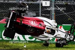 Marcus Ericsson (SWE) Sauber C37 crashed in the second practice session. 31.08.2018. Formula 1 World Championship, Rd 14, Italian Grand Prix, Monza, Italy, Practice Day.