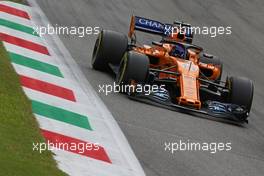 Fernando Alonso (ESP) McLaren F1 31.08.2018. Formula 1 World Championship, Rd 14, Italian Grand Prix, Monza, Italy, Practice Day.