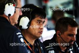 Jun Matsuzaki (JPN) Racing Point Force India F1 Team Senior Tyre Engineer. 31.08.2018. Formula 1 World Championship, Rd 14, Italian Grand Prix, Monza, Italy, Practice Day.