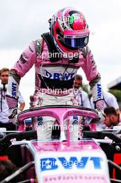 Sergio Perez (MEX) Racing Point Force India F1 VJM11 on the grid. 02.09.2018. Formula 1 World Championship, Rd 14, Italian Grand Prix, Monza, Italy, Race Day.
