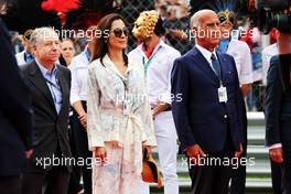(L to R): Jean Todt (FRA) FIA President with Michelle Yeoh (MAL) and Dr. Angelo Sticchi Damiani (ITA) Aci Csai President on the grid. 02.09.2018. Formula 1 World Championship, Rd 14, Italian Grand Prix, Monza, Italy, Race Day.