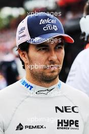 Sergio Perez (MEX) Racing Point Force India F1 Team on the grid. 02.09.2018. Formula 1 World Championship, Rd 14, Italian Grand Prix, Monza, Italy, Race Day.