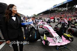 Sergio Perez (MEX) Racing Point Force India F1 VJM11 on the grid. 02.09.2018. Formula 1 World Championship, Rd 14, Italian Grand Prix, Monza, Italy, Race Day.
