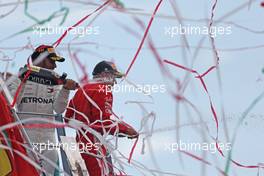 Lewis Hamilton (GBR) Mercedes AMG F1  and Kimi Raikkonen (FIN) Scuderia Ferrari  02.09.2018. Formula 1 World Championship, Rd 14, Italian Grand Prix, Monza, Italy, Race Day.
