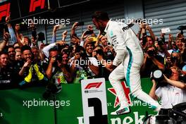 Race winner Lewis Hamilton (GBR) Mercedes AMG F1 W09 celebrates in parc ferme. 02.09.2018. Formula 1 World Championship, Rd 14, Italian Grand Prix, Monza, Italy, Race Day.