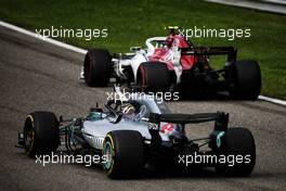 Race winner Lewis Hamilton (GBR) Mercedes AMG F1 W09 celebrates at the end of the race. 02.09.2018. Formula 1 World Championship, Rd 14, Italian Grand Prix, Monza, Italy, Race Day.