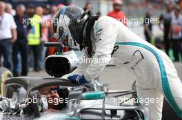 1st place Lewis Hamilton (GBR) Mercedes AMG F1 W09 and 3rd place Valtteri Bottas (FIN) Mercedes AMG F1. 02.09.2018. Formula 1 World Championship, Rd 14, Italian Grand Prix, Monza, Italy, Race Day.