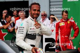 Race winner Lewis Hamilton (GBR) Mercedes AMG F1 celebrates in parc ferme. 02.09.2018. Formula 1 World Championship, Rd 14, Italian Grand Prix, Monza, Italy, Race Day.