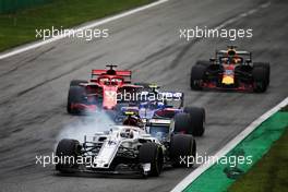Charles Leclerc (MON) Sauber F1 Team C37 locks up under braking. 02.09.2018. Formula 1 World Championship, Rd 14, Italian Grand Prix, Monza, Italy, Race Day.