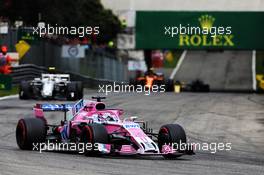 Sergio Perez (MEX) Racing Point Force India F1 VJM11. 02.09.2018. Formula 1 World Championship, Rd 14, Italian Grand Prix, Monza, Italy, Race Day.