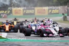 Esteban Ocon (FRA) Racing Point Force India F1 VJM11 at the start of the race. 02.09.2018. Formula 1 World Championship, Rd 14, Italian Grand Prix, Monza, Italy, Race Day.