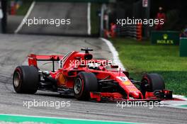 Sebastian Vettel (GER) Ferrari SF71H with a broken front wing. 02.09.2018. Formula 1 World Championship, Rd 14, Italian Grand Prix, Monza, Italy, Race Day.