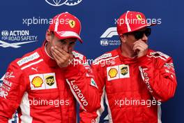 (L to R): Sebastian Vettel (GER) Ferrari in qualifying parc ferme with team mate Kimi Raikkonen (FIN) Ferrari. 01.09.2018. Formula 1 World Championship, Rd 14, Italian Grand Prix, Monza, Italy, Qualifying Day.