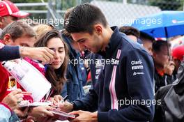 Esteban Ocon (FRA) Racing Point Force India F1 Team signs autographs for the fans. 01.09.2018. Formula 1 World Championship, Rd 14, Italian Grand Prix, Monza, Italy, Qualifying Day.