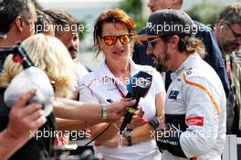 Fernando Alonso (ESP) McLaren with the media. 01.09.2018. Formula 1 World Championship, Rd 14, Italian Grand Prix, Monza, Italy, Qualifying Day.