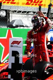Kimi Raikkonen (FIN) Ferrari SF71H celebrates his pole position in qualifying parc ferme. 01.09.2018. Formula 1 World Championship, Rd 14, Italian Grand Prix, Monza, Italy, Qualifying Day.