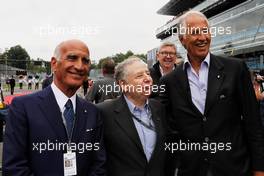 (L to R): Dr. Angelo Sticchi Damiani (ITA) Aci Csai President with Jean Todt (FRA) FIA President and Giovanni Malago, CONI President on the drivers parade. 02.09.2018. Formula 1 World Championship, Rd 14, Italian Grand Prix, Monza, Italy, Race Day.
