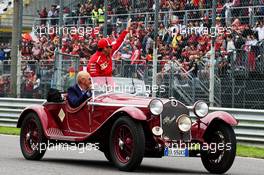 Kimi Raikkonen (FIN) Ferrari on the drivers parade. 02.09.2018. Formula 1 World Championship, Rd 14, Italian Grand Prix, Monza, Italy, Race Day.