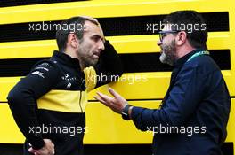 (L to R): Cyril Abiteboul (FRA) Renault Sport F1 Managing Director with Luis Garcia Abad (ESP) Driver Manager of Fernando Alonso (ESP) McLaren. 02.09.2018. Formula 1 World Championship, Rd 14, Italian Grand Prix, Monza, Italy, Race Day.