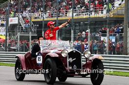 Sebastian Vettel (GER) Ferrari on the drivers parade. 02.09.2018. Formula 1 World Championship, Rd 14, Italian Grand Prix, Monza, Italy, Race Day.
