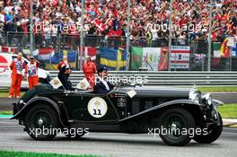 Sergio Perez (MEX) Racing Point Force India F1 Team on the drivers parade. 02.09.2018. Formula 1 World Championship, Rd 14, Italian Grand Prix, Monza, Italy, Race Day.