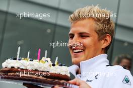 Marcus Ericsson (SWE) Sauber F1 Team celebrates his birthday. 02.09.2018. Formula 1 World Championship, Rd 14, Italian Grand Prix, Monza, Italy, Race Day.
