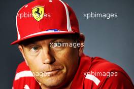 Kimi Raikkonen (FIN) Ferrari in the FIA Press Conference. 30.08.2018. Formula 1 World Championship, Rd 14, Italian Grand Prix, Monza, Italy, Preparation Day.