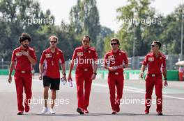 Sebastian Vettel (GER) Ferrari walks the circuit with the team. 30.08.2018. Formula 1 World Championship, Rd 14, Italian Grand Prix, Monza, Italy, Preparation Day.