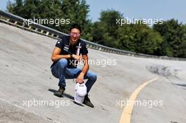 Esteban Ocon (FRA) Racing Point Force India F1 Team on the famous Monza banking. 30.08.2018. Formula 1 World Championship, Rd 14, Italian Grand Prix, Monza, Italy, Preparation Day.