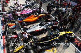 Renault Sport F1 Team RS18 with others in scrutineering. 30.08.2018. Formula 1 World Championship, Rd 14, Italian Grand Prix, Monza, Italy, Preparation Day.
