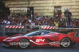 Michael Luzich (USA) Ferrari FXX-K at the Milan F1 Festival. 29.08.2018. Formula 1 World Championship, Rd 14, Italian Grand Prix, Monza, Italy, Preparation Day.