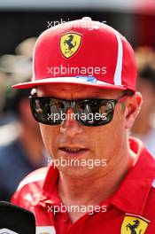 Kimi Raikkonen (FIN) Ferrari with the media. 30.08.2018. Formula 1 World Championship, Rd 14, Italian Grand Prix, Monza, Italy, Preparation Day.