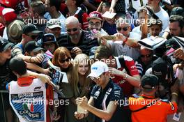 Esteban Ocon (FRA) Racing Point Force India F1 Team with fans. 30.08.2018. Formula 1 World Championship, Rd 14, Italian Grand Prix, Monza, Italy, Preparation Day.