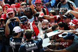 Sergio Perez (MEX) Racing Point Force India F1 Team signs autographs for the fans. 30.08.2018. Formula 1 World Championship, Rd 14, Italian Grand Prix, Monza, Italy, Preparation Day.