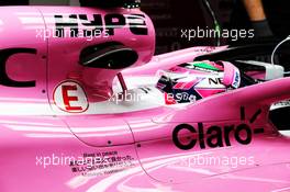 Sergio Perez (MEX) Racing Point Force India F1 VJM11 - tribute to Masayo Yoshinaga. 05.10.2018. Formula 1 World Championship, Rd 17, Japanese Grand Prix, Suzuka, Japan, Practice Day.