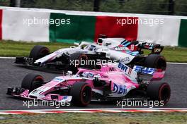 Sergio Perez (MEX) Racing Point Force India F1 VJM11 and Lance Stroll (CDN) Williams FW41. 05.10.2018. Formula 1 World Championship, Rd 17, Japanese Grand Prix, Suzuka, Japan, Practice Day.