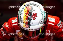 Sebastian Vettel (GER) Ferrari - helmet. 05.10.2018. Formula 1 World Championship, Rd 17, Japanese Grand Prix, Suzuka, Japan, Practice Day.