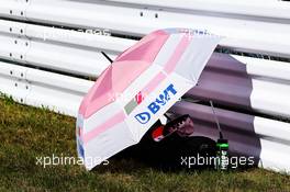 Equipment for Sergio Perez (MEX) Racing Point Force India F1 Team on the grid. 07.10.2018. Formula 1 World Championship, Rd 17, Japanese Grand Prix, Suzuka, Japan, Race Day.