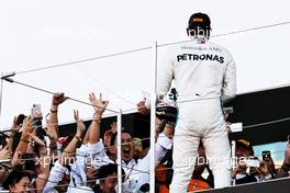 Race winner Lewis Hamilton (GBR) Mercedes AMG F1 celebrates on the podium. 07.10.2018. Formula 1 World Championship, Rd 17, Japanese Grand Prix, Suzuka, Japan, Race Day.