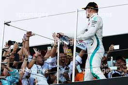Valtteri Bottas (FIN) Mercedes AMG F1 celebrates his second position on the podium. 07.10.2018. Formula 1 World Championship, Rd 17, Japanese Grand Prix, Suzuka, Japan, Race Day.