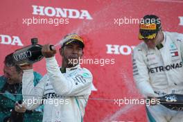 Valtteri Bottas (FIN) Mercedes AMG F1, Lewis Hamilton (GBR) Mercedes AMG F1  and Max Verstappen (NLD) Red Bull Racing  07.10.2018. Formula 1 World Championship, Rd 17, Japanese Grand Prix, Suzuka, Japan, Race Day.