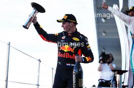 Max Verstappen (NLD) Red Bull Racing celebrates his second position on the podium. 07.10.2018. Formula 1 World Championship, Rd 17, Japanese Grand Prix, Suzuka, Japan, Race Day.