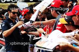 Sergio Perez (MEX) Racing Point Force India F1 Team signs autographs for the fans. 06.10.2018. Formula 1 World Championship, Rd 17, Japanese Grand Prix, Suzuka, Japan, Qualifying Day.