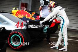 Lewis Hamilton (GBR) Mercedes AMG F1 W09 in qualifying parc ferme. 06.10.2018. Formula 1 World Championship, Rd 17, Japanese Grand Prix, Suzuka, Japan, Qualifying Day.