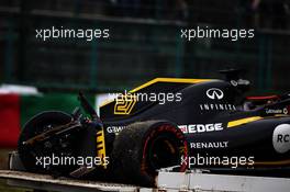 The Renault Sport F1 Team RS18 of Nico Hulkenberg (GER) Renault Sport F1 Team is recovered back to the pits on the back of a truck after he crashed in the third practice session. 06.10.2018. Formula 1 World Championship, Rd 17, Japanese Grand Prix, Suzuka, Japan, Qualifying Day.