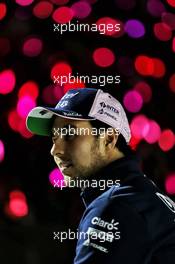 Sergio Perez (MEX) Racing Point Force India F1 Team with the fans at night time. 06.10.2018. Formula 1 World Championship, Rd 17, Japanese Grand Prix, Suzuka, Japan, Qualifying Day.