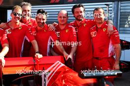 Sebastian Vettel (GER) Ferrari with tream members. 25.05.2018. Formula 1 World Championship, Rd 6, Monaco Grand Prix, Monte Carlo, Monaco, Friday.